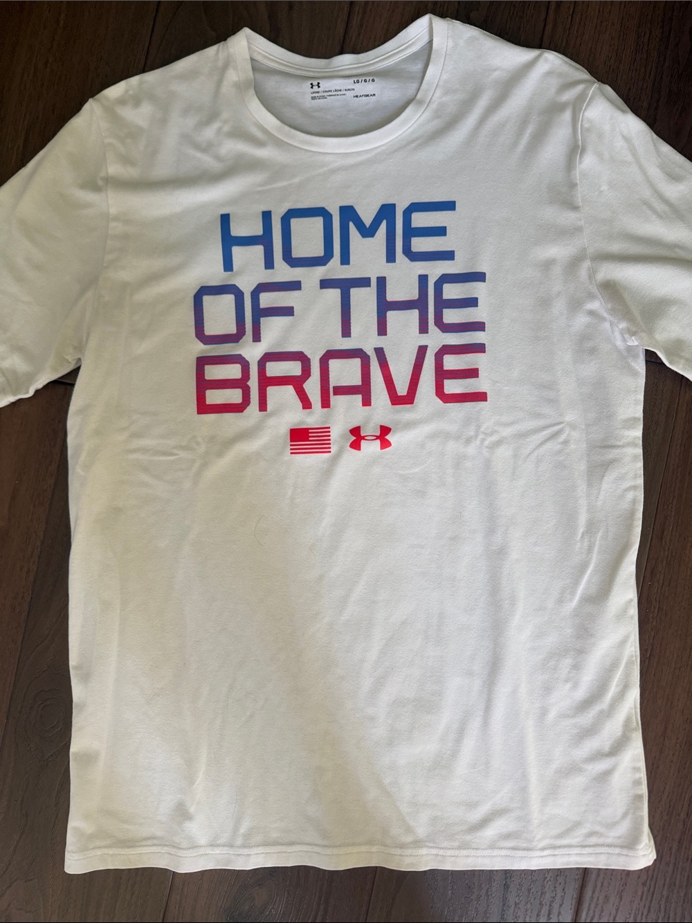 Under Armour "Home of the Brave" White Graphic Tee large